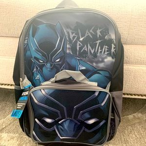 Marvel Black Panther Backpack with detachable lunch bag- NWT